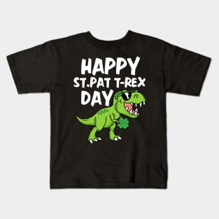 Kids St Patricks Day Cute Dino Happy St Pat Trex Day Toddler Boys Kids T-Shirt